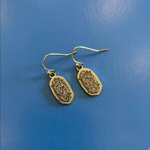 Kendra Scott Elisa Gold and Silver Drusy Dangle Earrings